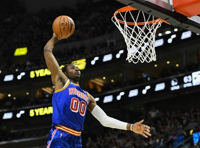 Watch: Warriors’ rookie Jonathan Kuminga flies through lane for emphatic one-handed dunk vs. Jazz