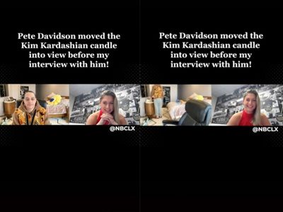 Pete Davidson purposefully moves prayer candle of Kim Kardashian into view before interview