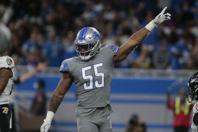 Lions LB Derrick Barnes was a centerpiece of Andrew Whitworth’s Walter Payton Man of the Year acceptance speech