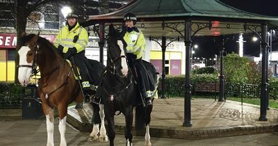 Cop horses deployed to Falkirk town centre and deal with 'a number of incidents'