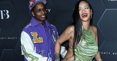 Rihanna rocks baby bump chic with string vest as she packs on the PDA with A$AP Rocky