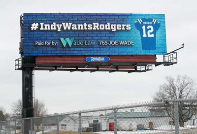 Indy law firm recruiting Aaron Rodgers to Colts with billboard