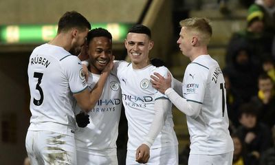 Raheem Sterling hits hat-trick in easy Manchester City win at Norwich