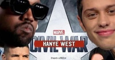 Kanye West ramps up beef with Pete Davidson with photoshopped Civil War poster
