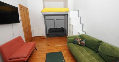 Glasgow west end flat with no bedroom in it up for sale for 'mental' £115k