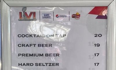 Super Bowl 56 concession stand prices at SoFi: $25 cocktails and $17 Michelob Ultras