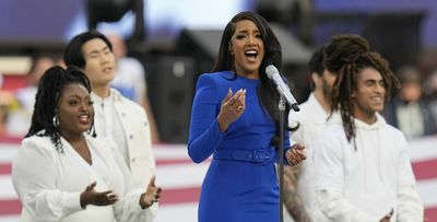 See Mickey Guyton’s incredible national anthem at Super Bowl 56