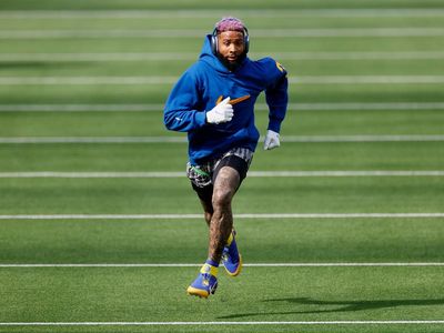 Odell Beckham Jr wears $200k diamond-encrusted cleats at Super Bowl before injury