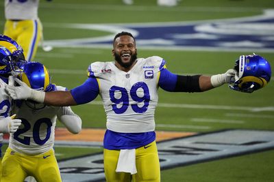 Aaron Donald sidesteps retirement talk in tearful post-Super Bowl interview