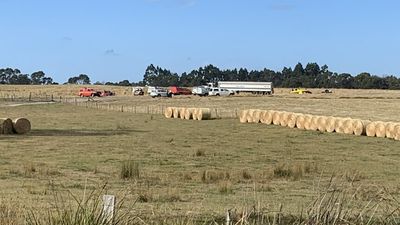 Pilot dies after helicopter crashes into paddock while fighting fire in northern Tasmania