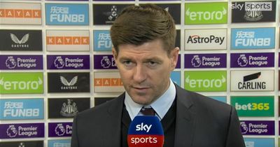 Steven Gerrard's Newcastle free-kick despair as Aston Villa boss gets into players at half-time
