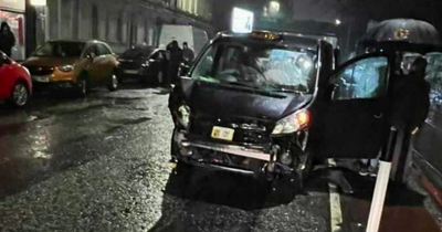 Two in hospital after taxi and two cars crash in Edinburgh street