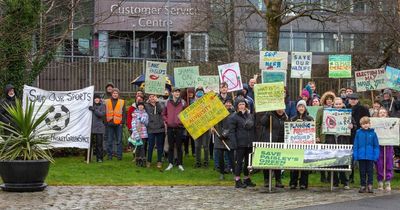 Protesters make stand against plans for 179 homes at Paisley university campus