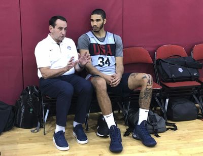 WATCH: Duke head coach Mike Krzyzewski praises, roasts Jayson Tatum in recent reunion