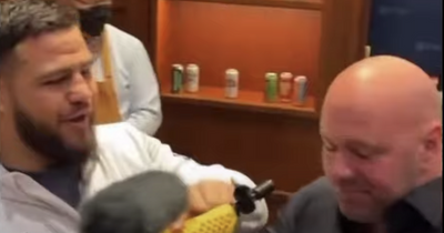 Dana White joins UFC star in drinking beer from a shoe in 'shoey' celebration