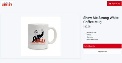 GOP ghoul Josh Hawley is selling his seditionist mug on a mug