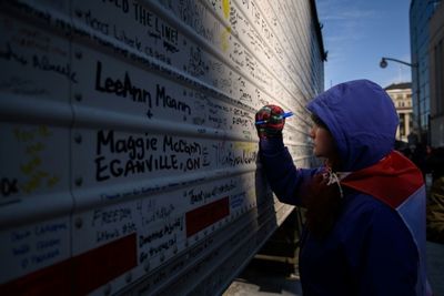 Doodle-covered truck becomes symbol of Canada's Covid protests