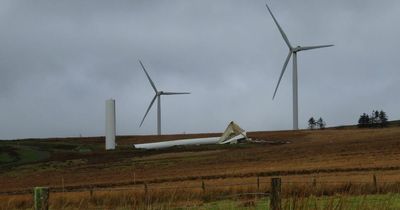 Huge 300ft tall turbine crashes to the ground at Welsh wind farm