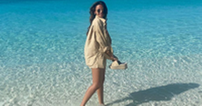 Michelle Keegan poses in crystal clear sea during 'magical' holiday to luxury resort