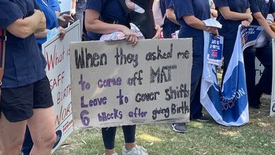 Nurses' and midwives' horror stories behind the placards at NSW strike