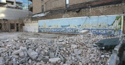 Two Greektown favorites torn down, exposing old mural — and changing face of neighborhood