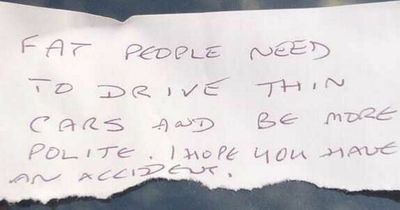People condemn ‘sick and twisted’ woman for leaving fat-shaming note after incident outside Sainsbury's
