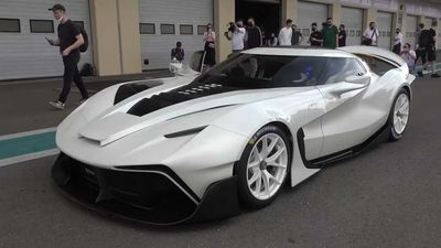 Ferrari V12-Powered Veloqx Fangio Looks Wild During Yas Marina Test