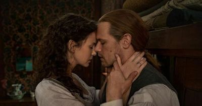 Outlander's Sam Heughan says Caitríona Balfe's baby bump was 'so big' they had to re-film