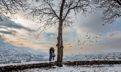 Lovers overlooking Sarajevo 20 years after the war: Chris Leslie’s best photograph