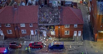 Drone footage shows devastating impact of gas explosion on Sunderland home