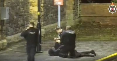CCTV at Clifton Down station captures moment knifeman tackled to ground