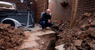 'Our home is surrounded by 30m trench after we were told we had a leak'