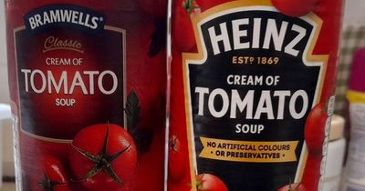 Heinz tomato soup was compared against Tesco, M&S and Aldi's own-branded soups - one was almost identical