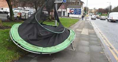 How windy does it have to be to blow away a trampoline and how to secure them safely in Storm Eunice