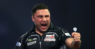 Gerwyn Price hits perfect 9-dart leg during Belfast Premier League clash with Michael van Gerwen