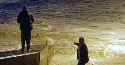 Thrillseeker swept out to sea as Storm Eunice looms is rescued by horrified witnesses