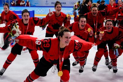 AP PHOTOS: Valieva, Shiffrin stumble on Day 13 of Olympics