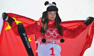 Eileen Gu soars to hat-trick of medals at Beijing Games with freeski halfpipe gold