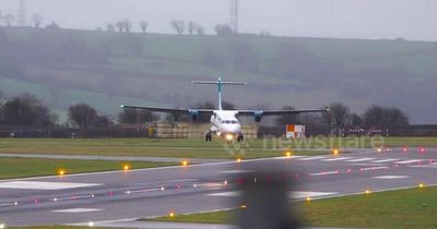 Aer Lingus flight forced to land sideways lashed by 70mph Storm Dudley at Bristol Airport