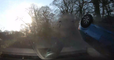 Dashcam captures learner driver, 17, 'save family's lives' in terrifying crash