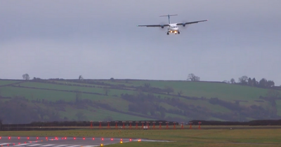 Bristol Airport flight forced to land sideways in strong storm winds
