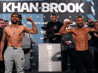 Khan vs Brook weigh-in LIVE: Boxing rivals separated after hitting the scales ahead of fight