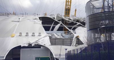 O2 Arena damaged as Storm Eunice rips into London