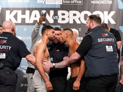 Amir Khan and Kell Brook separated at weigh-in ahead of rivals’ long-awaited fight