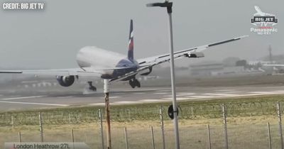 Storm Eunice livestream shows planes battling to land at Heathrow in 70MPH winds