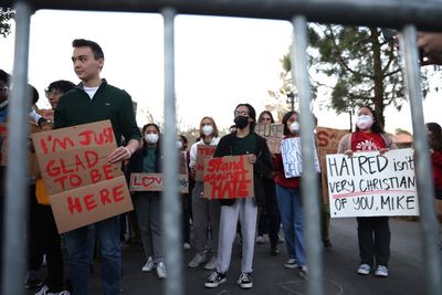 Pence avoids Trump talk and mocks ‘woke’ protesters during Stanford speech