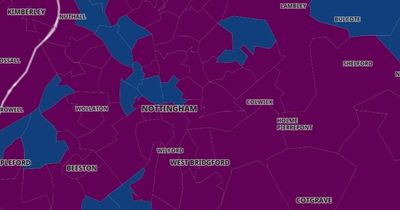 The Nottinghamshire areas still struggling with Covid as high infection rates shown on map