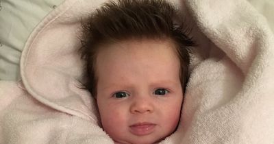 Mum gives birth to baby with hair so long it needs a blow-dry after every wash