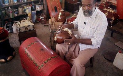 Master craftsman VV Suresh Kumar at the forefront of reviving Nettoor petti and other traditional wooden boxes once used extensively in Kerala