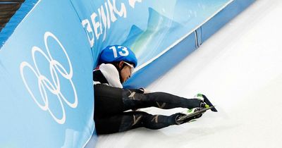 Speed skater crashes out on final lap while leading in Winter Olympics mass start - ‘Oh my life!’